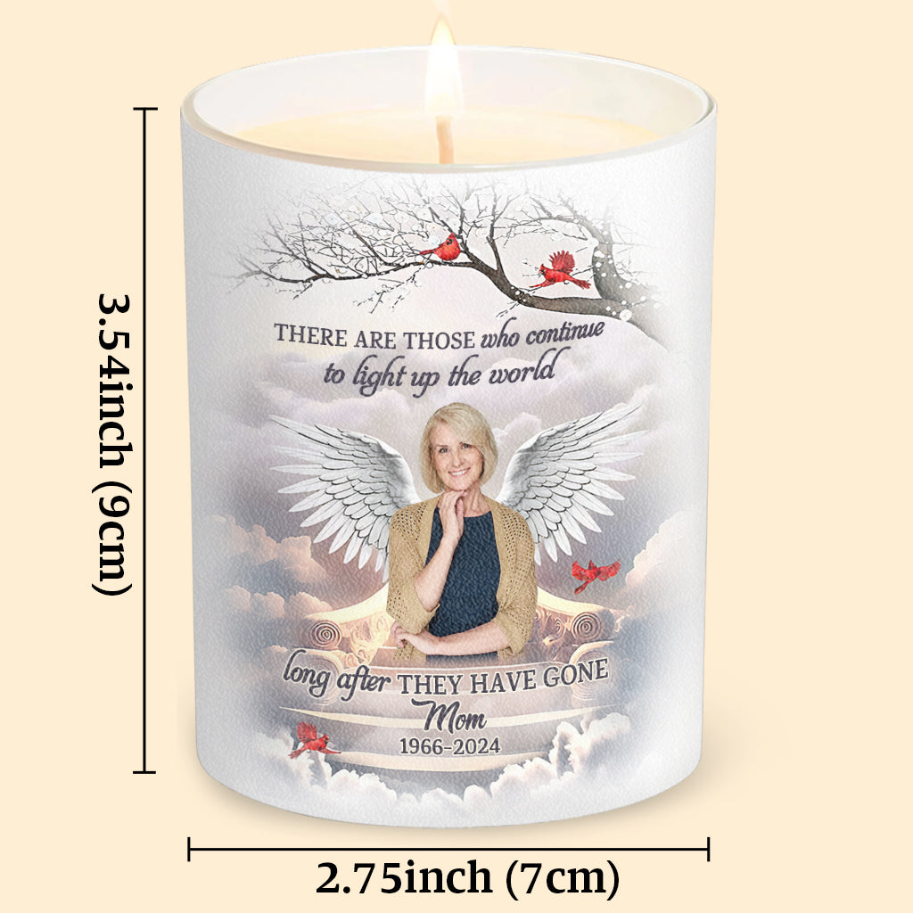Light Up The World Sympathy Gift - Personalized Memorial Candle With Wooden Lid