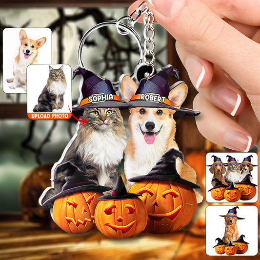 Cute Halloween Pets - Personalized Dog Custom Shaped Keychain