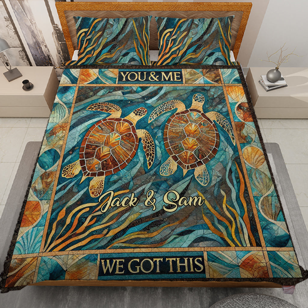 You & Me, We Got This - Personalized Turtle Bedding Set