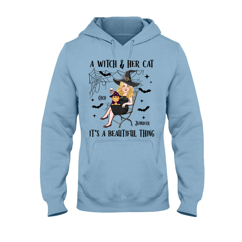 A Witch And Her Cat - Personalized Witch T-shirt And Hoodie