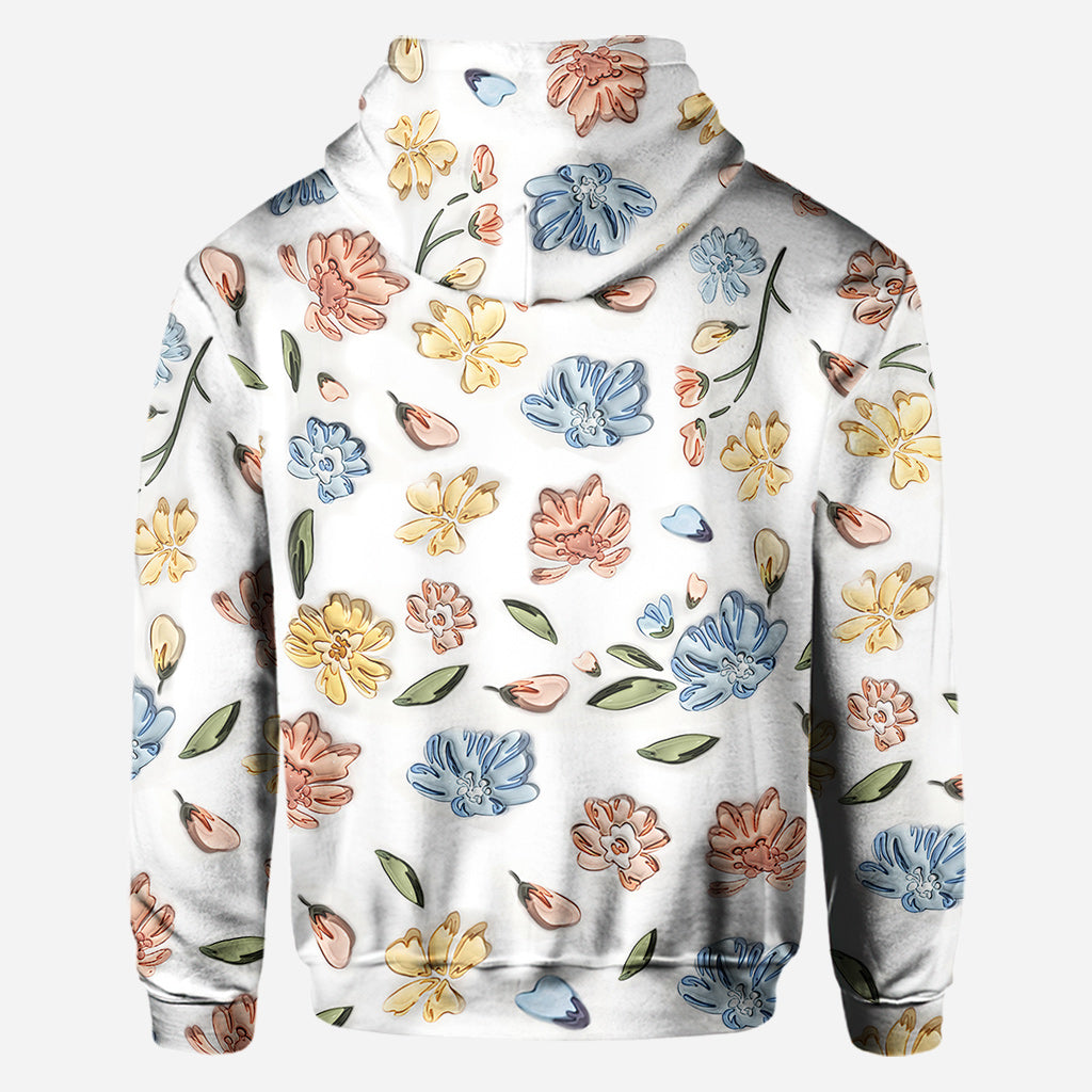 Mom's Love Hands Holding Pastel Floral - Personalized Mother All Over Shirt