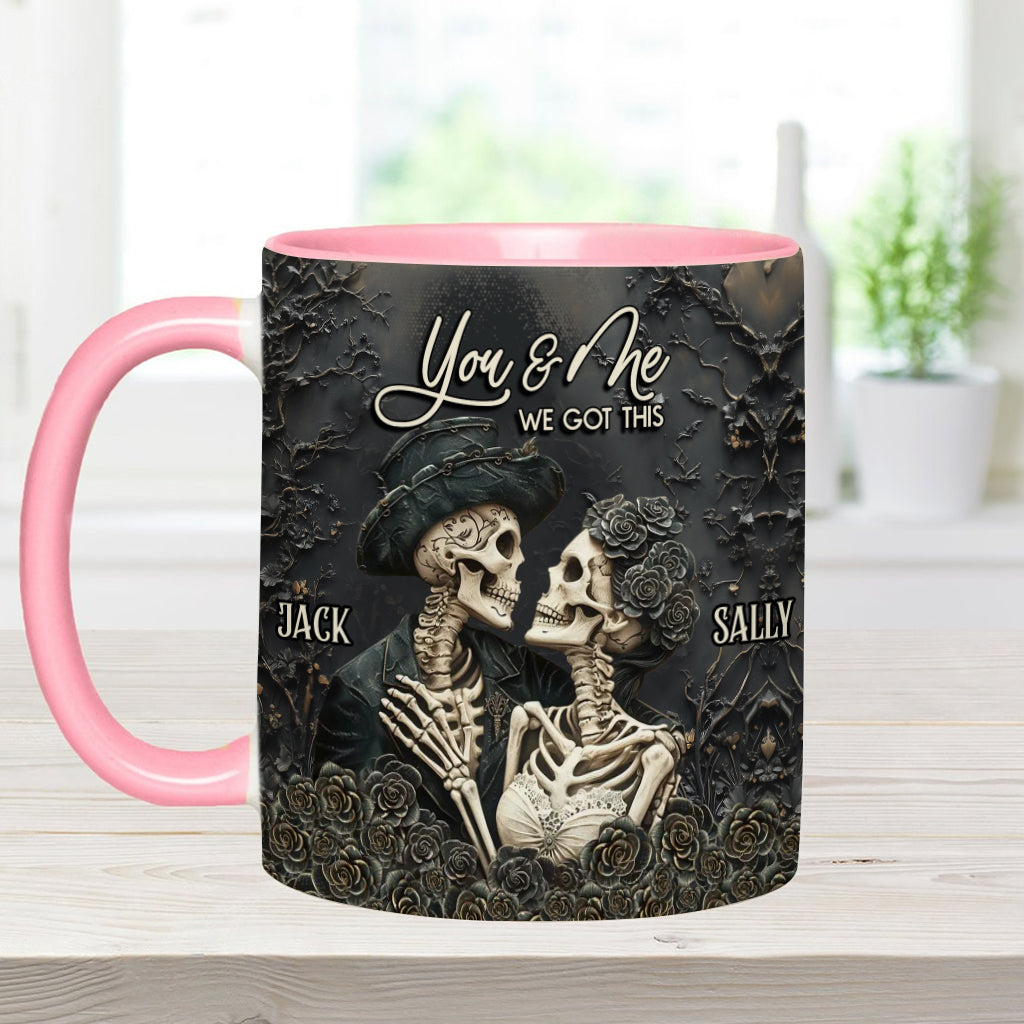 You & Me - Personalized Skull Accent Mug