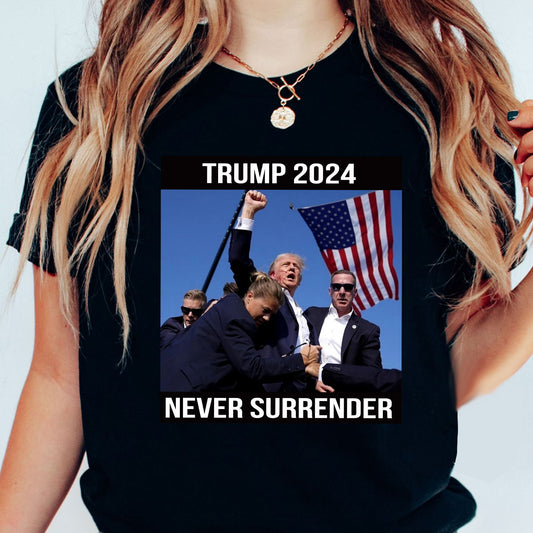 Trmp Sh0t T-Shirt Top | Donald TRMP 2024 Never Surrender Shirt Mugsh*t Tee 
T-shirt & Hoodie