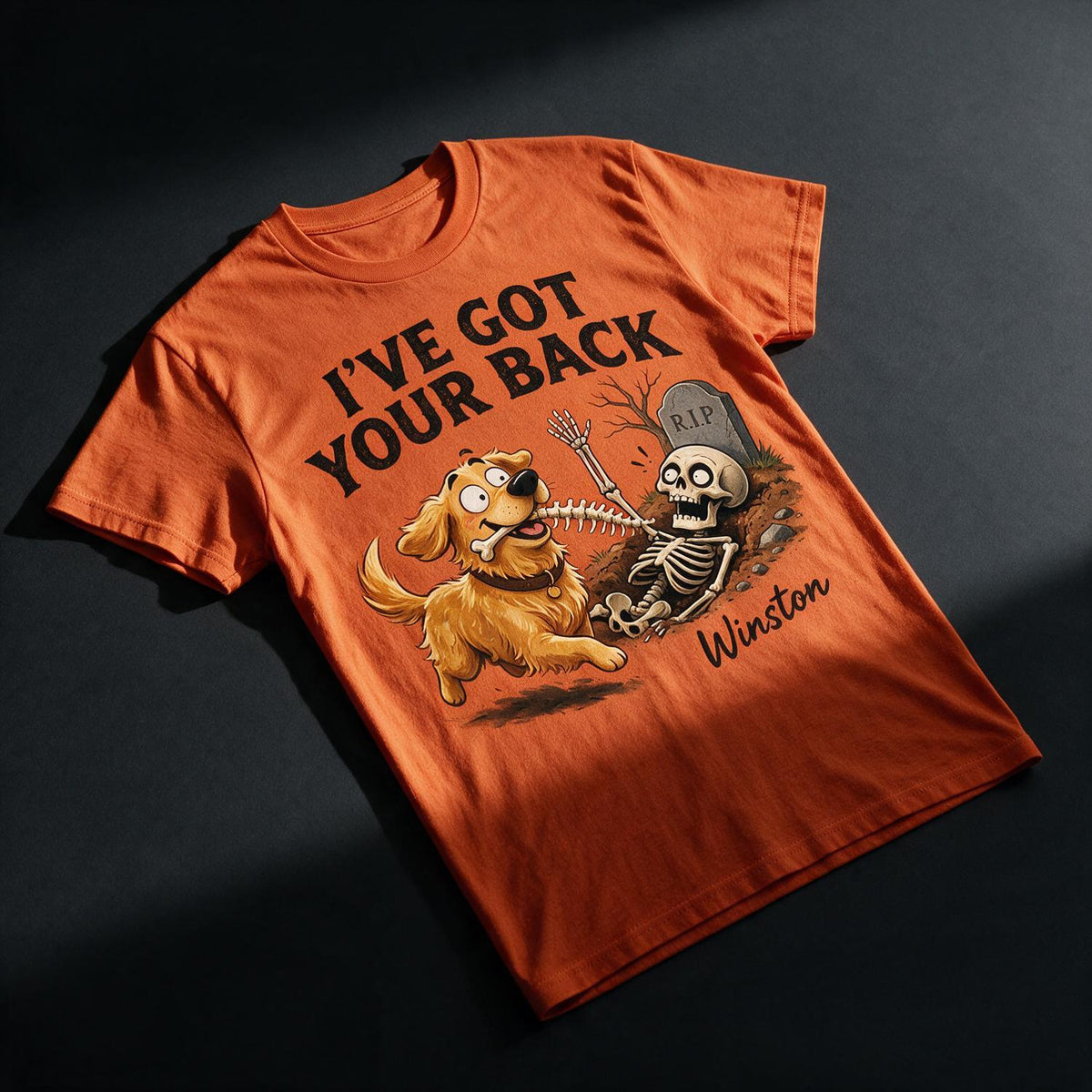Personalized Halloween Golden Retriever Funny Dog T-Shirt, I've Got Your Back Skeleton Gift For Dog Lovers