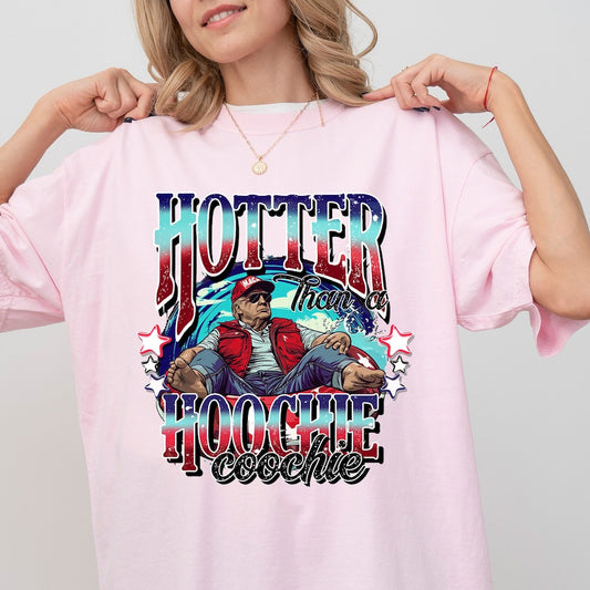 Viral Trump Shirt, Hotter Than A Hoochie Coochie Shirt, Donald Trump Summer Vibe, Trump 2024 Tee, 2024 Election Shirt, America Shirt T-shirt & Hoodie