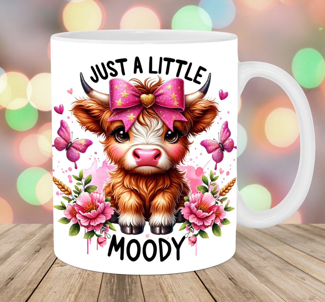 Just A Little Moody Highland Cow Mug 0624