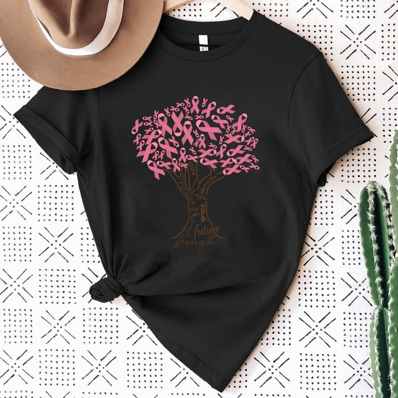 Pink Ribbon Tree Shirt, Cancer Tree Shirt Breast Cancer Awareness T-shirt & Hoodie 0924
