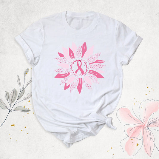 Sunflower Breast Cancer Shirt, We wear pink Shirt, Cancer Awareness Shirt, Pink Ribbon Shirt Breast Cancer Awareness T-shirt & Hoodie 0924