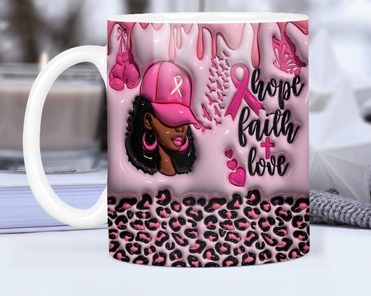 Breast Cancer Black Woman Mug Breast Cancer Awareness Mug 0924