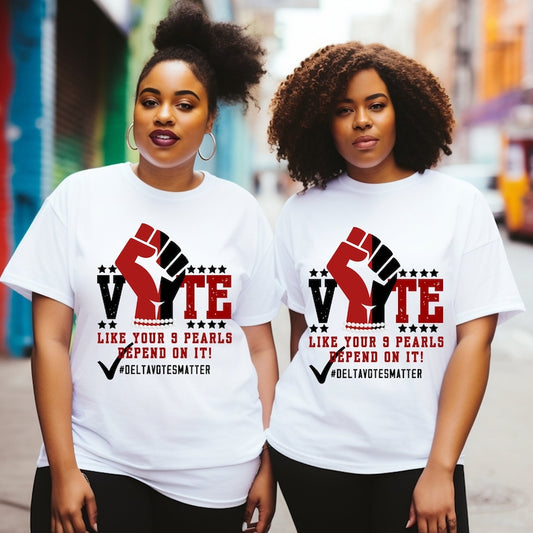 Delta Sigma Theta Vote Like Your 9 Pearls Depend On It T-Shirt Devastating Stroll To Polls Election Shirt Elephant 1913 Oop-Oop Dst Crimson T-shirt & Hoodie