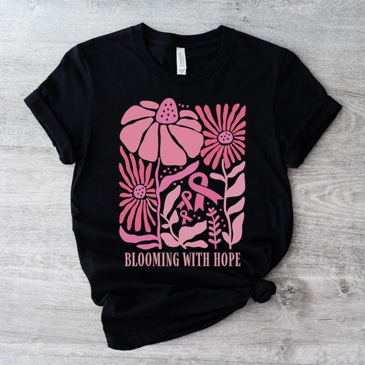 Floral Breast Cancer Awareness Shirt, Breast Cancer Fighter, Pink Ribbon Tee Breast Cancer Awareness T-shirt & Hoodie 0924
