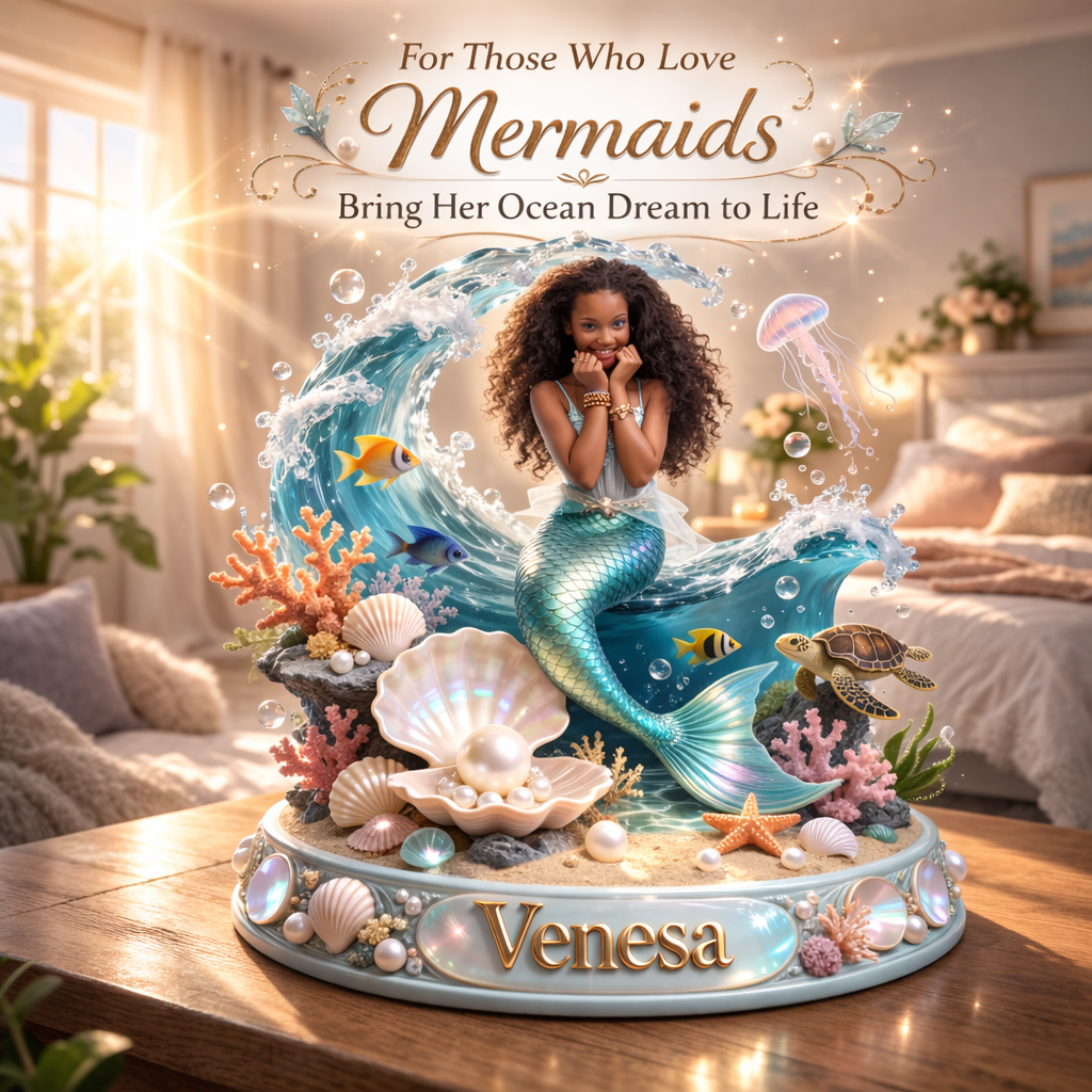 Mermaid Princess - Personalized Mermaid Custom Shaped Acrylic Plaque