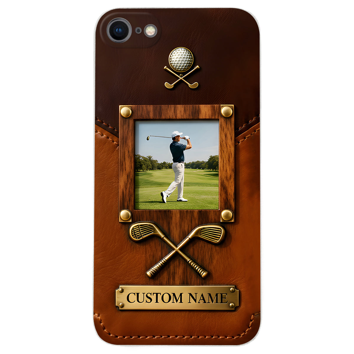 The Memory On The Course - Personalized Golf Leather Phone Case