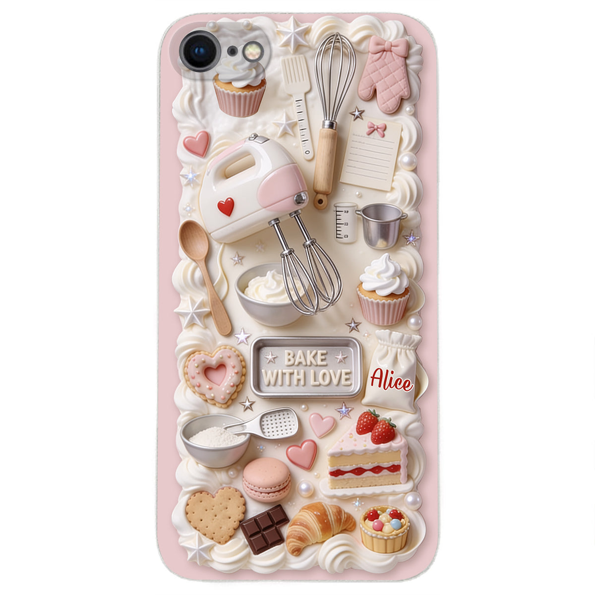 Bake With Love - Personalized Baking 3D Embossed Leather Phone Case