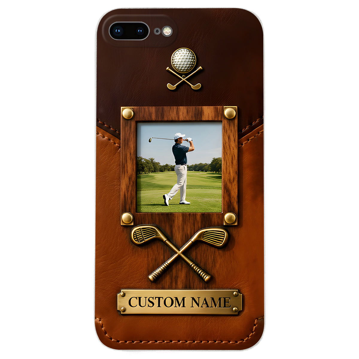 The Memory On The Course - Personalized Golf Leather Phone Case