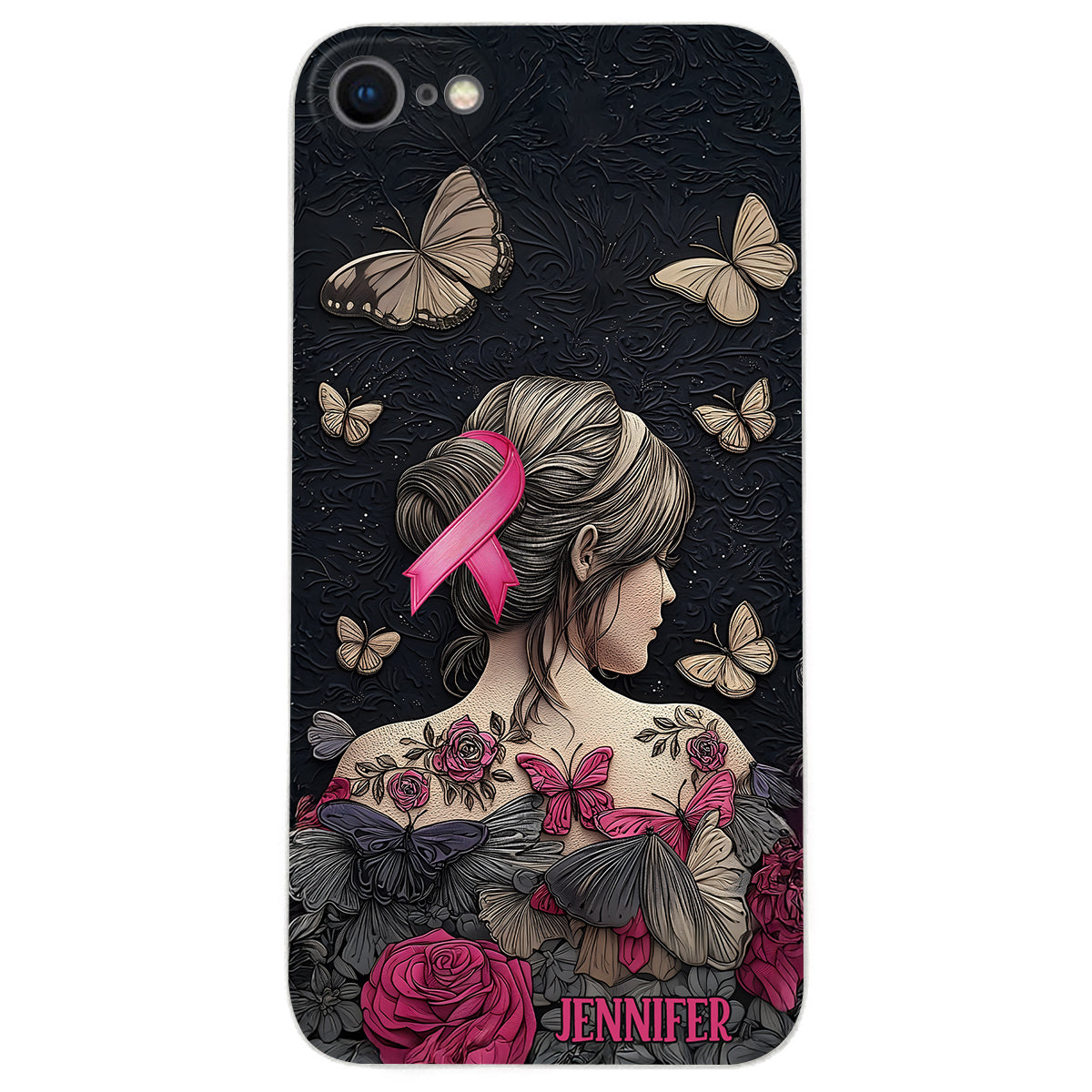 Breast Cancer Awareness - Personalized Breast Cancer Awareness Leather Phone Case