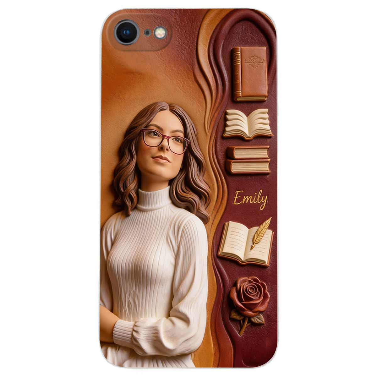 Custom Any Photo Love Books - Personalized Book 3D Embossed Leather Phone Case