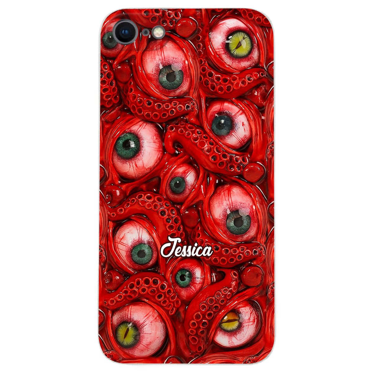 Horror Bloody Eyes - Personalized Halloween Leather Phone Case