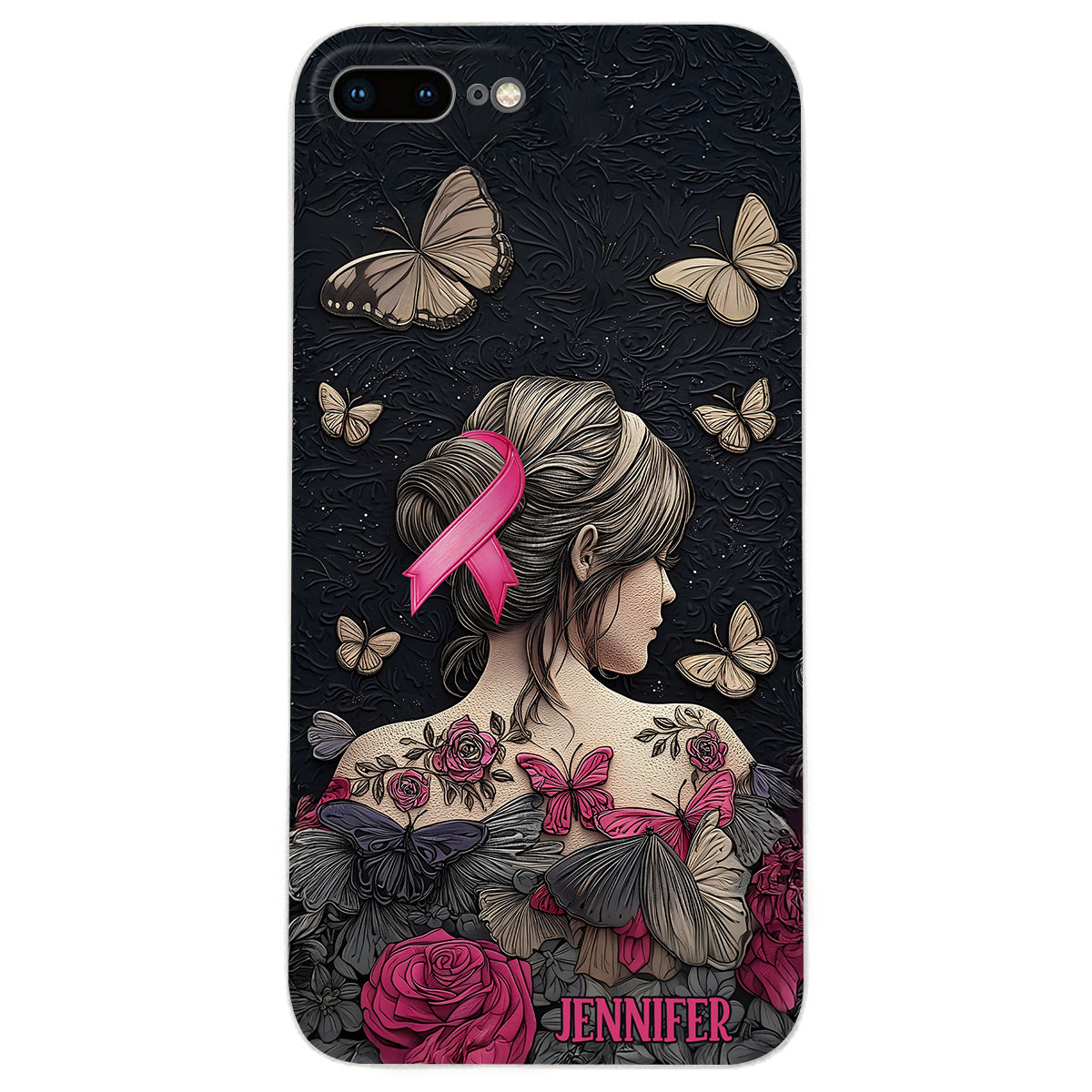 Breast Cancer Awareness - Personalized Breast Cancer Awareness Leather Phone Case