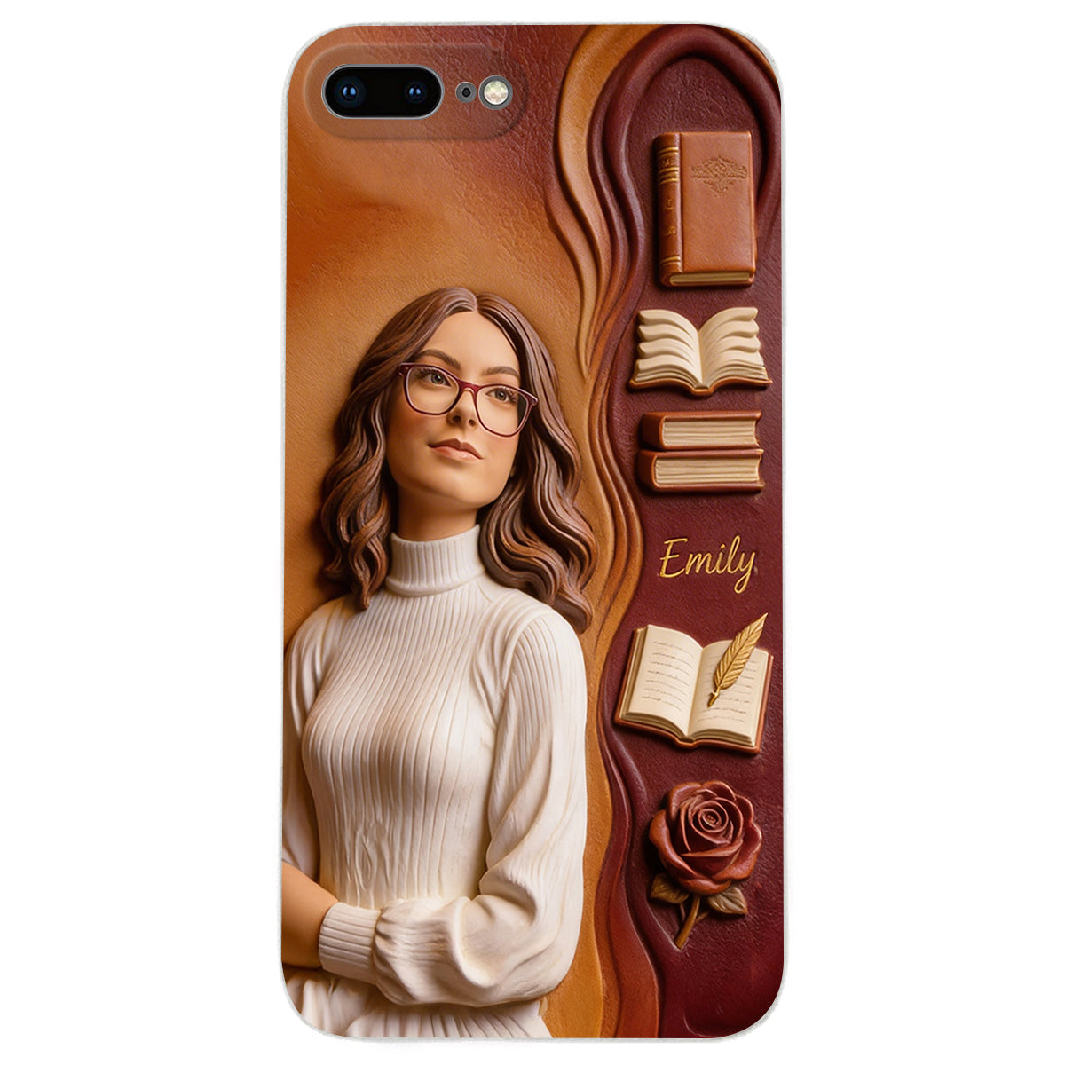 Custom Any Photo Love Books - Personalized Book 3D Embossed Leather Phone Case
