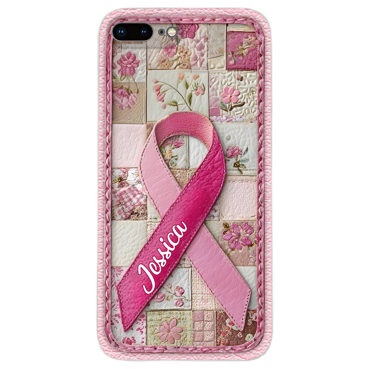 Breast Cancer Awareness - Personalized Breast Cancer Awareness Leather Phone Case