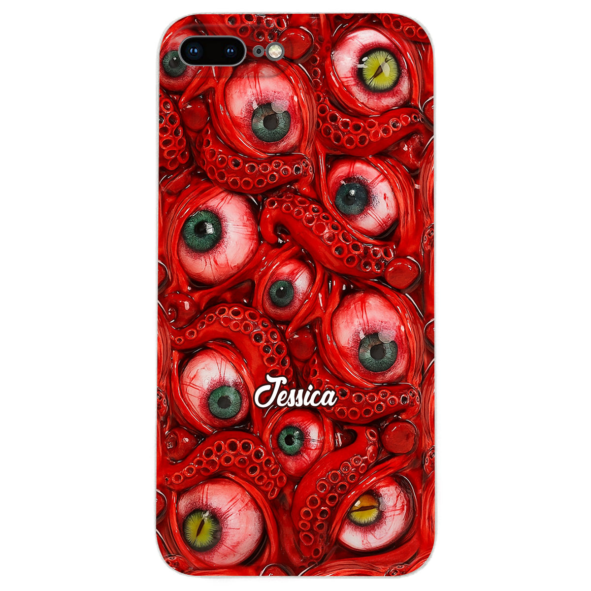 Horror Bloody Eyes - Personalized Halloween Leather Phone Case