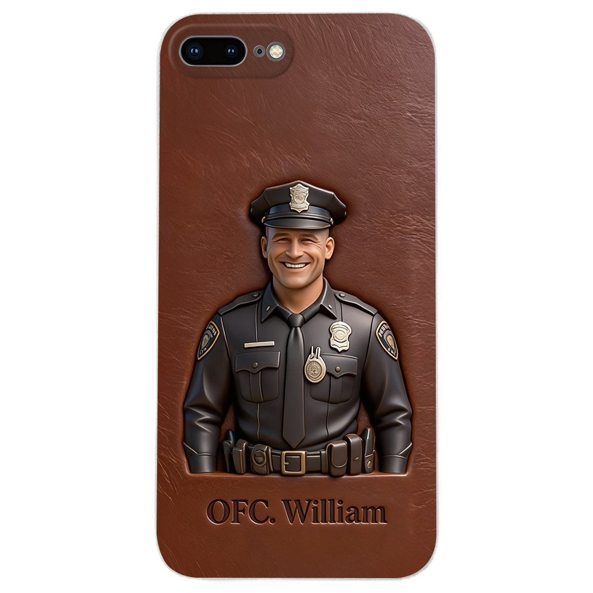 Police Gifts - Personalized Police Officer Leather Phone Case