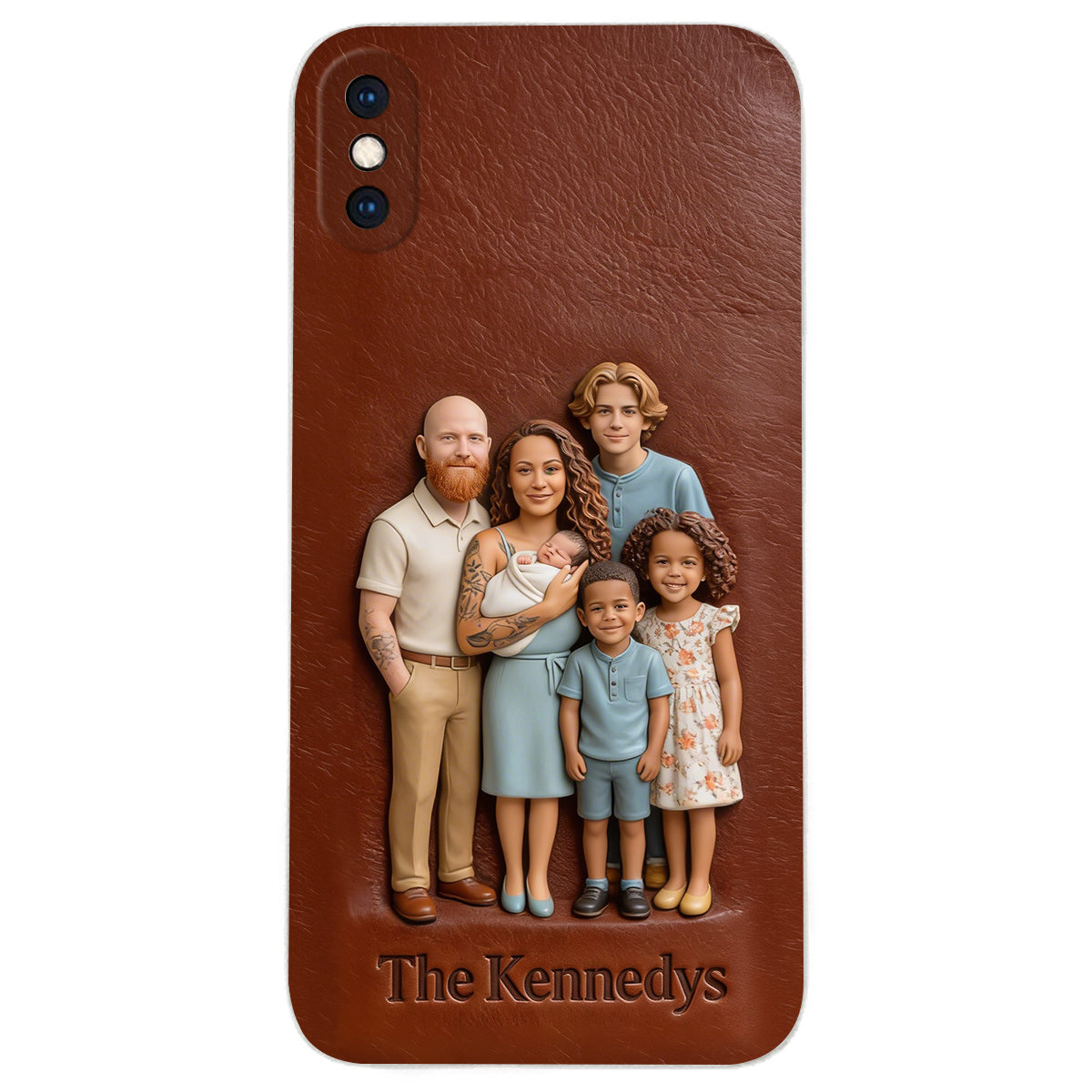 Custom Any Photo - Personalized Family Leather Phone Case