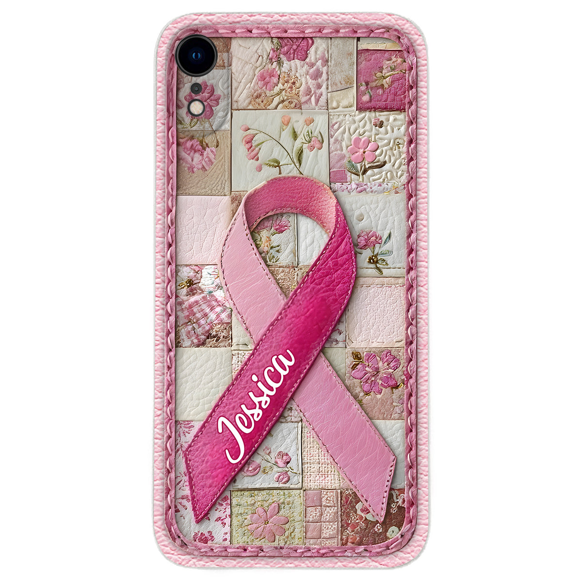 Breast Cancer Awareness - Personalized Breast Cancer Awareness Leather Phone Case