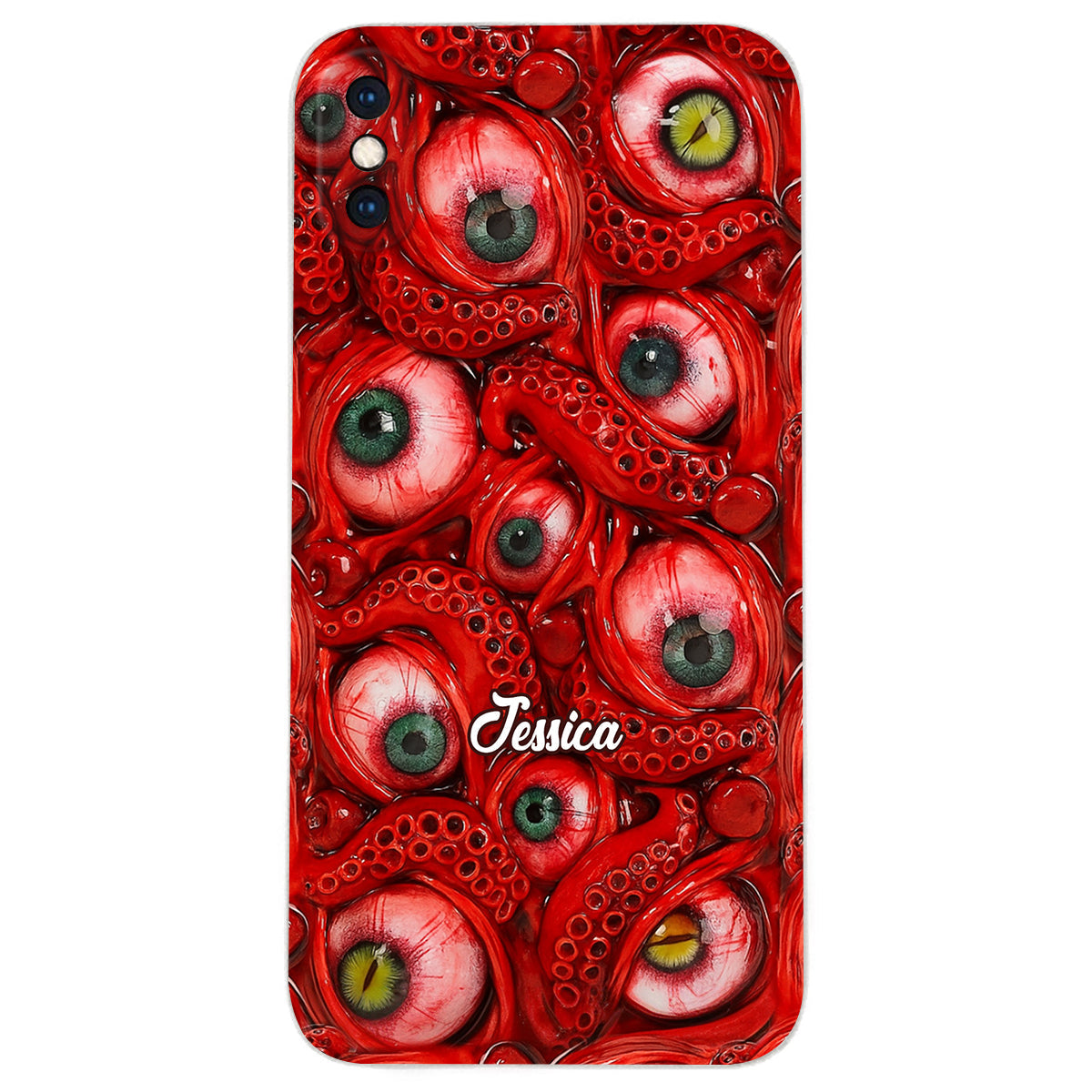 Horror Bloody Eyes - Personalized Halloween Leather Phone Case