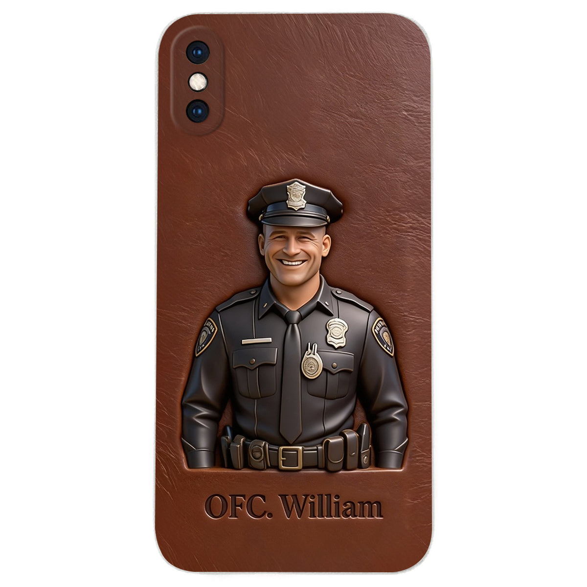 Police Gifts - Personalized Police Officer Leather Phone Case