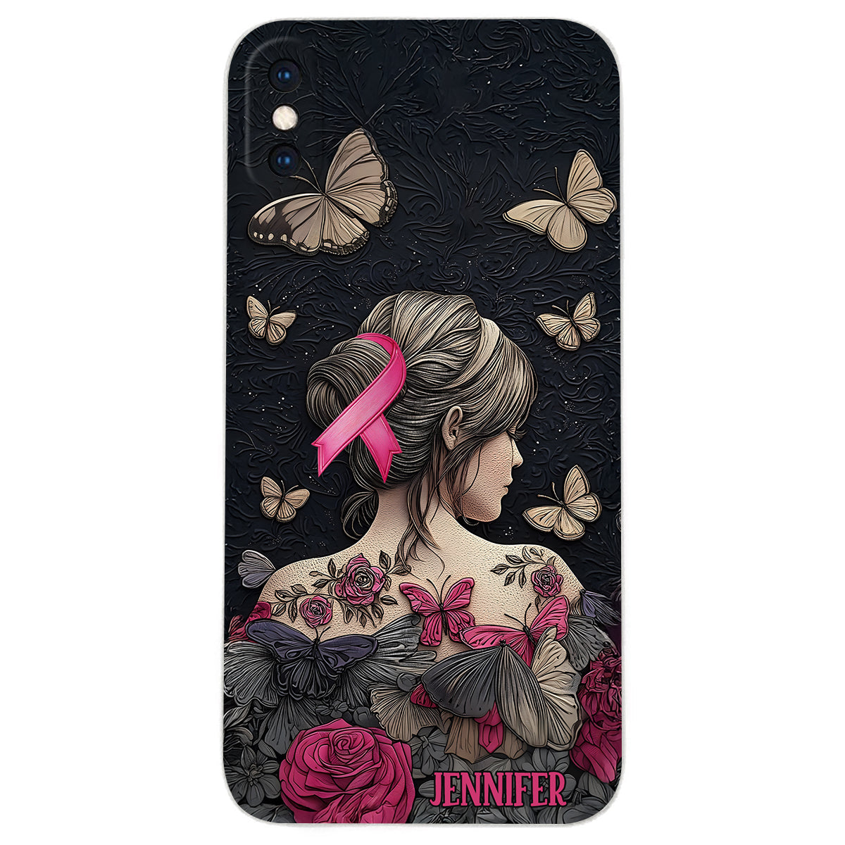 Breast Cancer Awareness - Personalized Breast Cancer Awareness Leather Phone Case