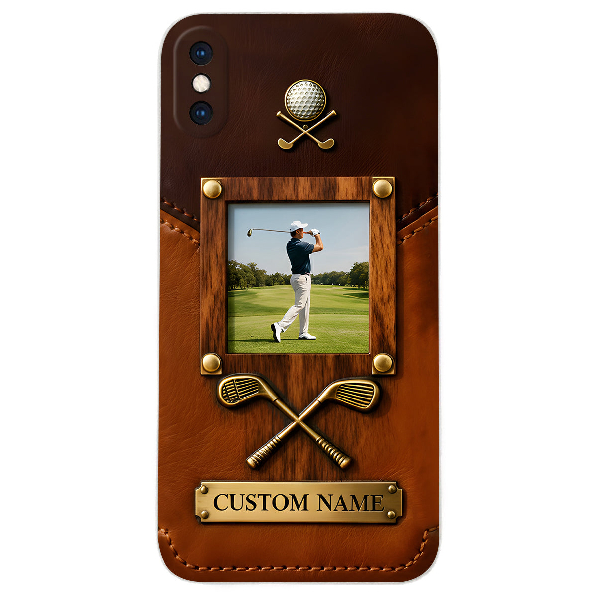The Memory On The Course - Personalized Golf Leather Phone Case