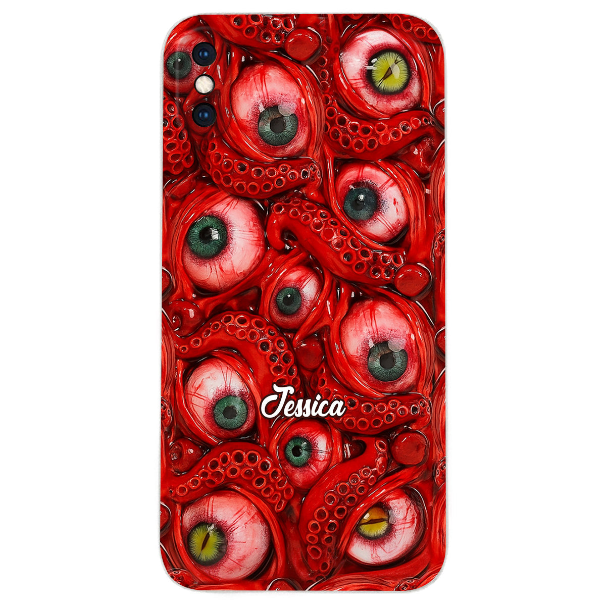 Horror Bloody Eyes - Personalized Halloween Leather Phone Case