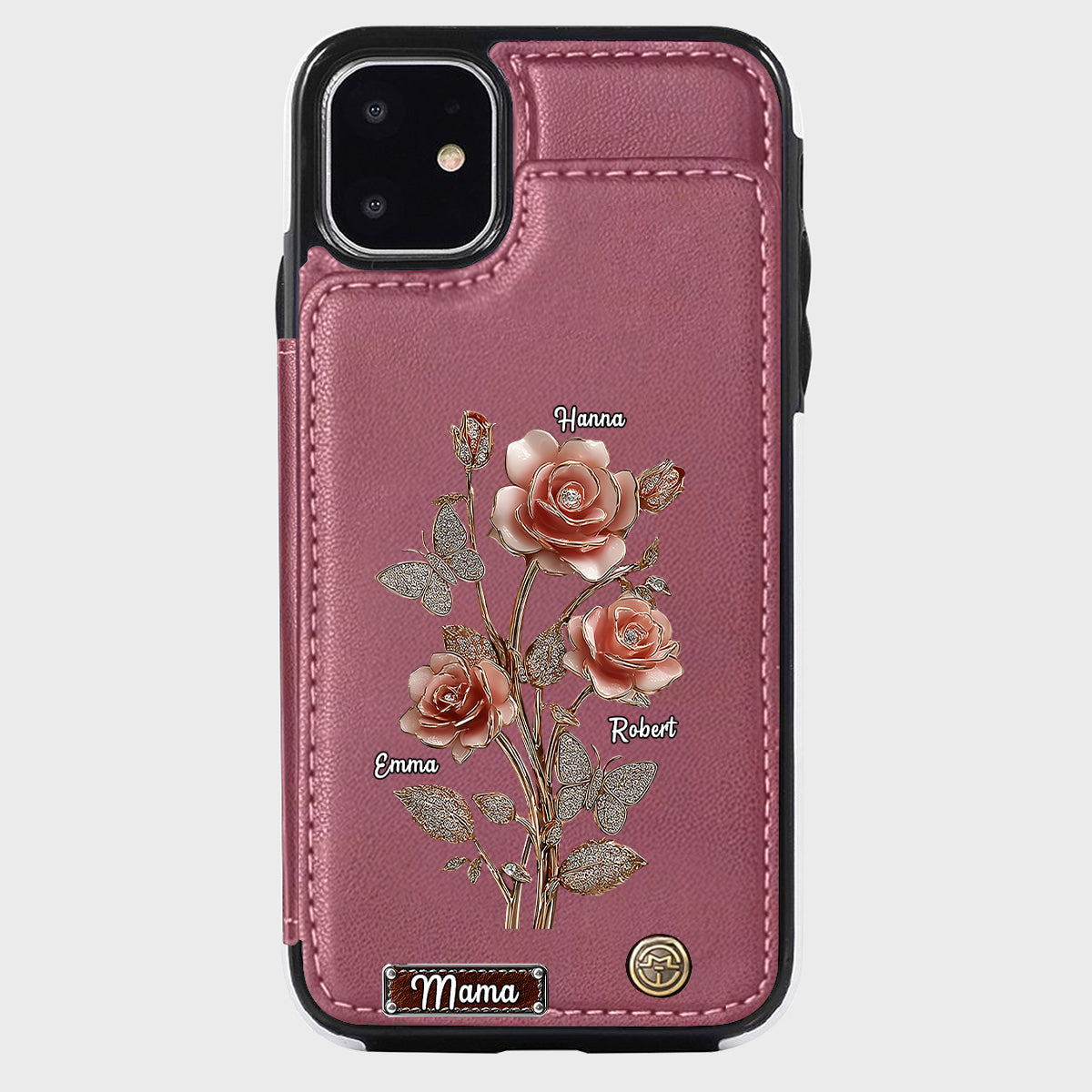 Mother And Roses - Personalized Mother Wallet Phone Case
