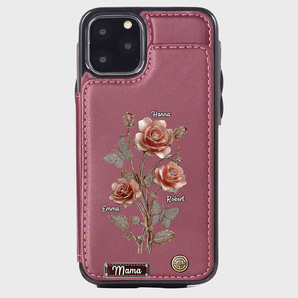 Mother And Roses - Personalized Mother Wallet Phone Case