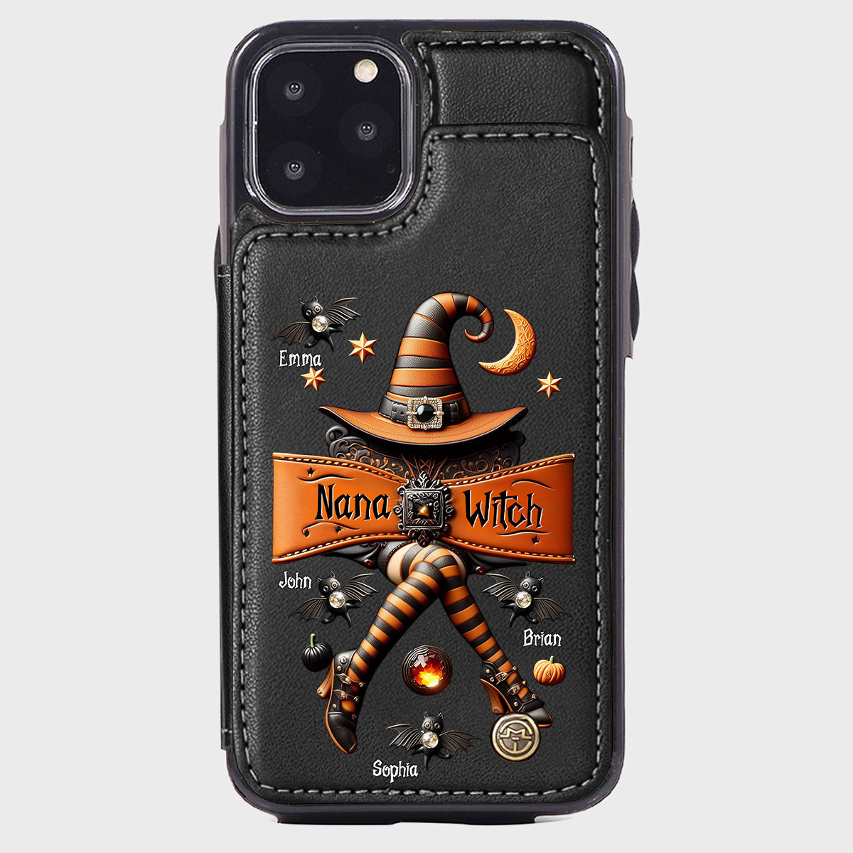 Halloween Gift For Grandma, Mama Witch - Personalized Mother Wallet Phone Case