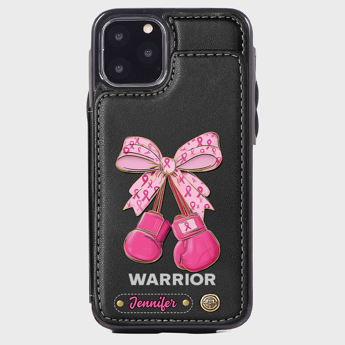 Warrior - Personalized Breast Cancer Awareness Wallet Phone Case