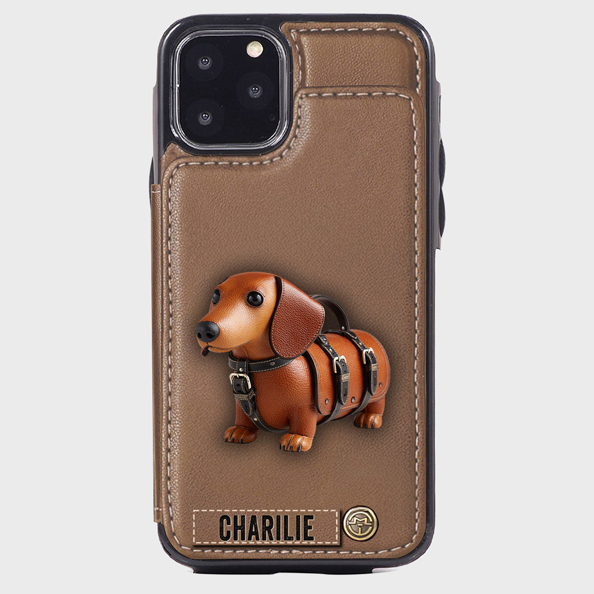 Cute Dachshund - Personalized Dog Wallet Phone Case