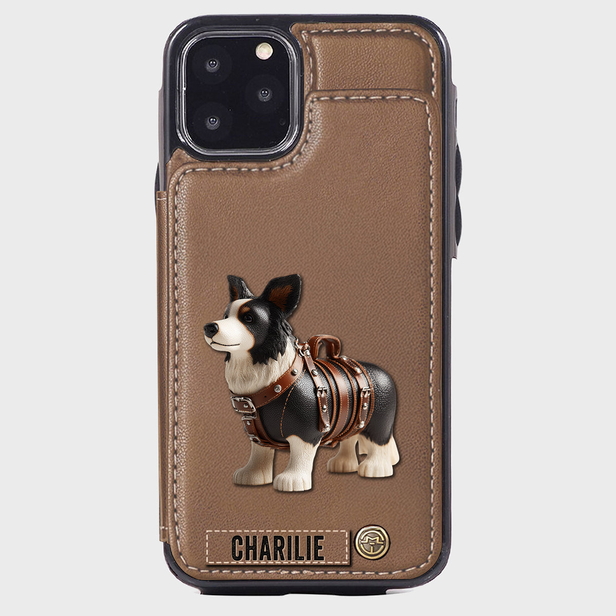 Cute Border Collie - Personalized Dog Wallet Phone Case