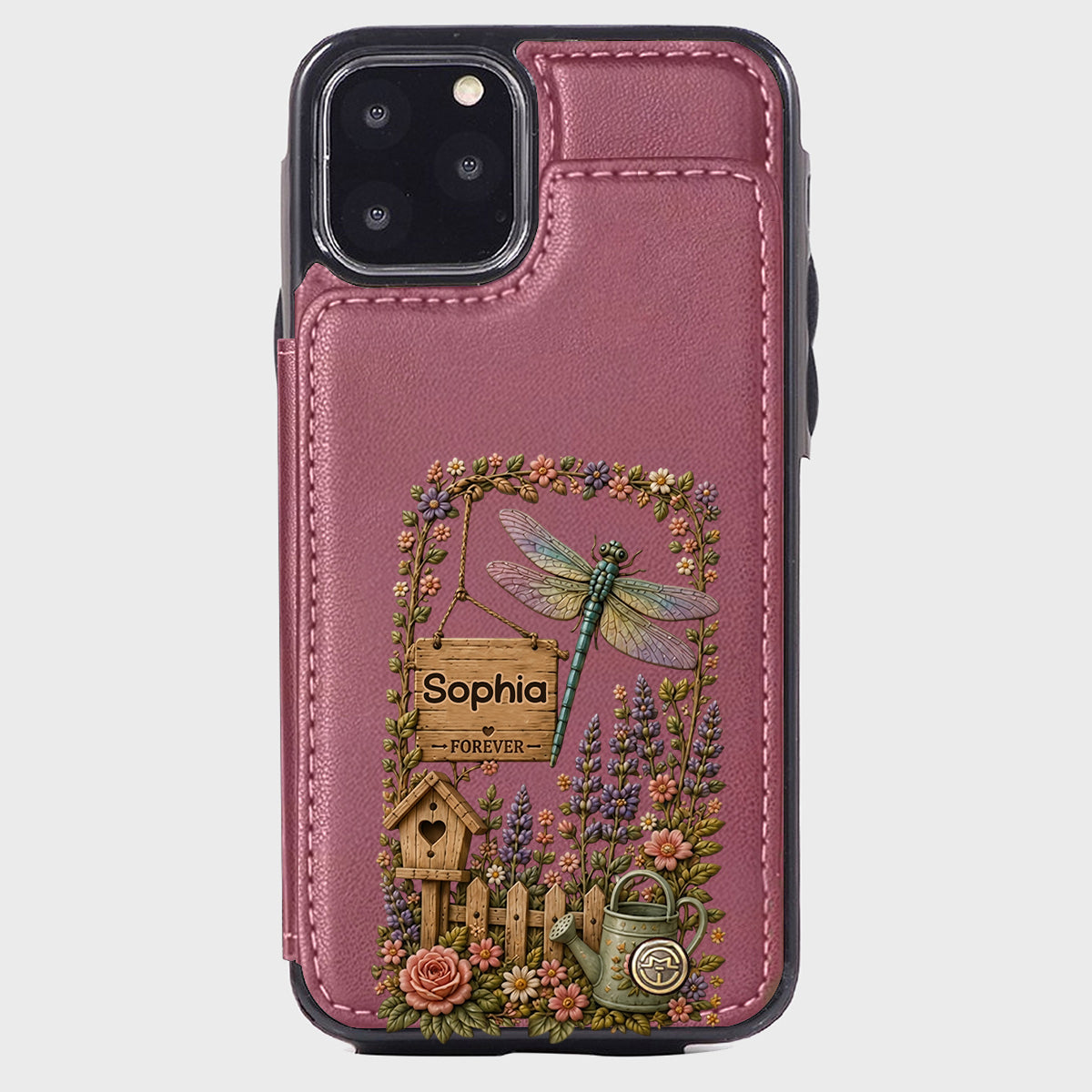 Humingbird, Dragonfly - Personalized Gardening Wallet Phone Case