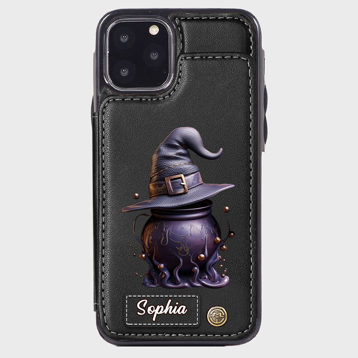 Magical Hat And Cauldron - Personalized Witch Wallet Phone Case