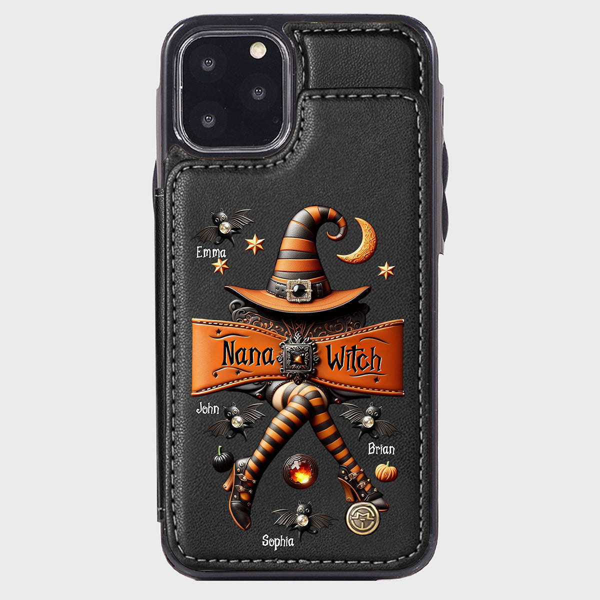 Halloween Gift For Grandma, Mama Witch - Personalized Mother Wallet Phone Case