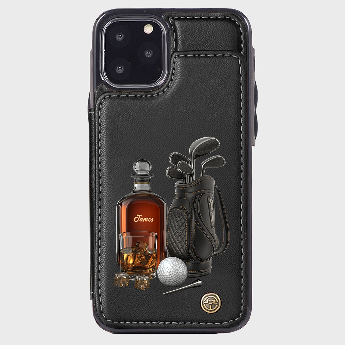 Whiskey & Golf - Personalized Golf Wallet Phone Case