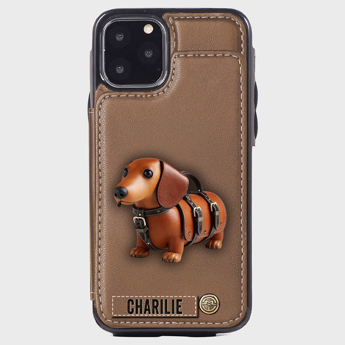 Cute Dachshund - Personalized Dog Wallet Phone Case