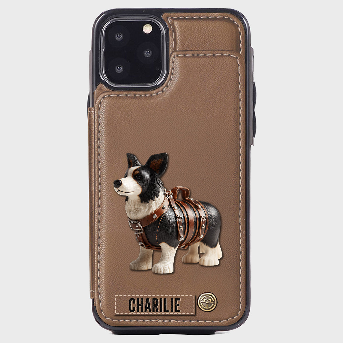 Cute Border Collie - Personalized Dog Wallet Phone Case