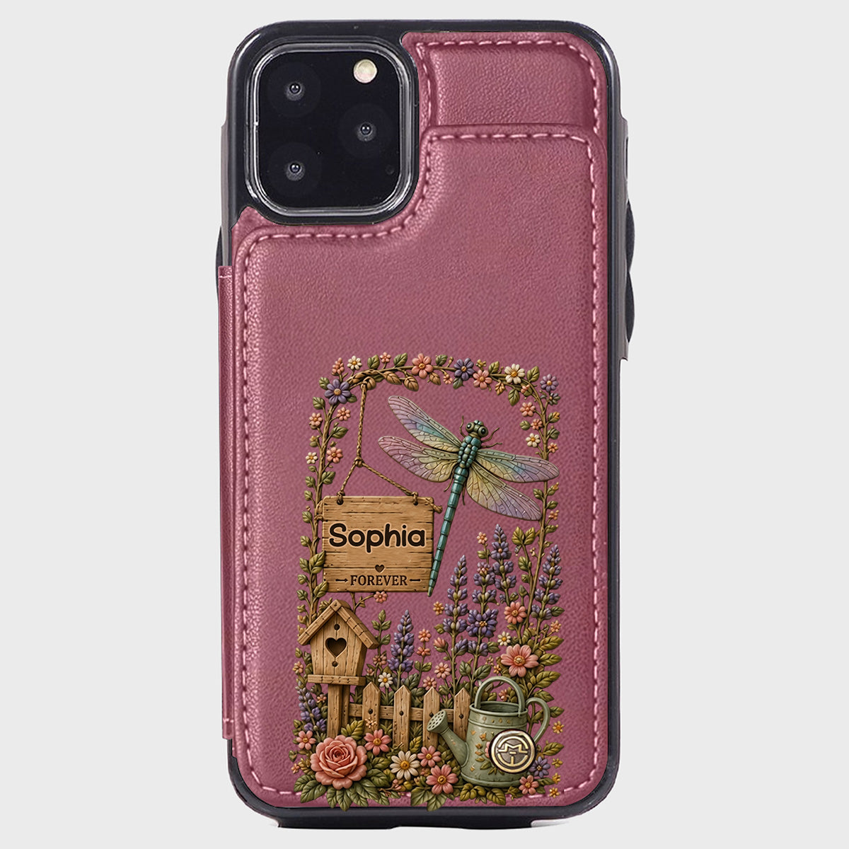 Humingbird, Dragonfly - Personalized Gardening Wallet Phone Case
