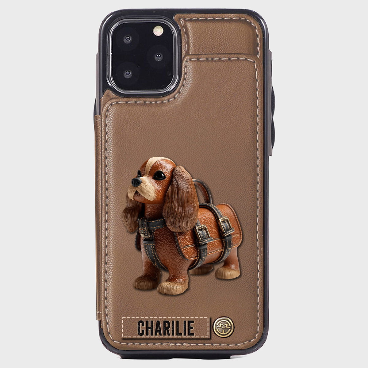 Cute Cavalier King Charles Spaniel - Personalized Dog Wallet Phone Case