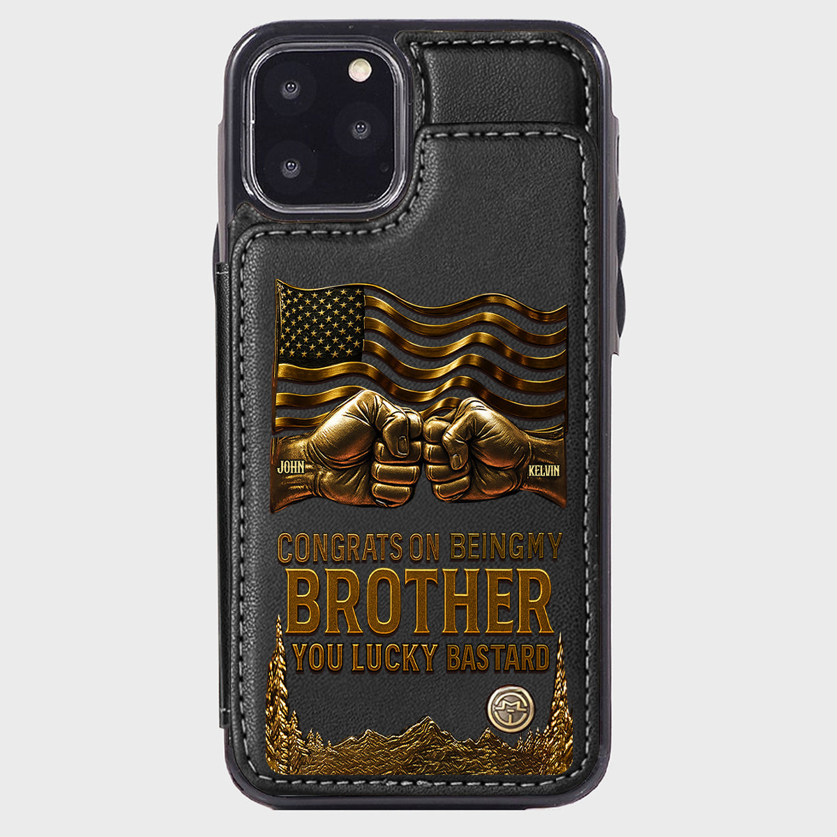 Congrat On Being My Brother - Personalized Sibling Wallet Phone Case