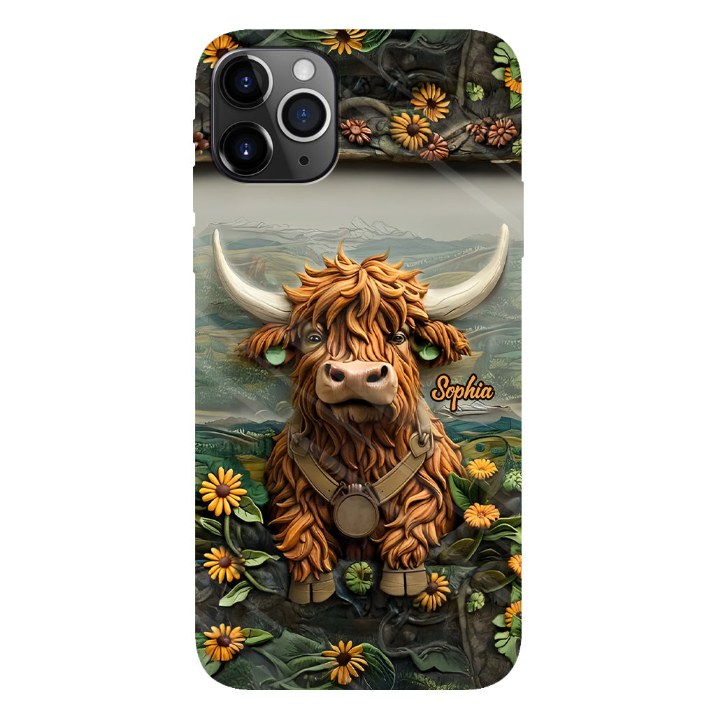 Cute Highland Cow - Personalized Highland Cow Full Print Phone Case